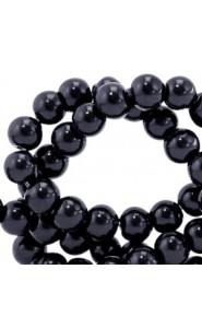 Opaque glass beads 8mm Sky captain blue